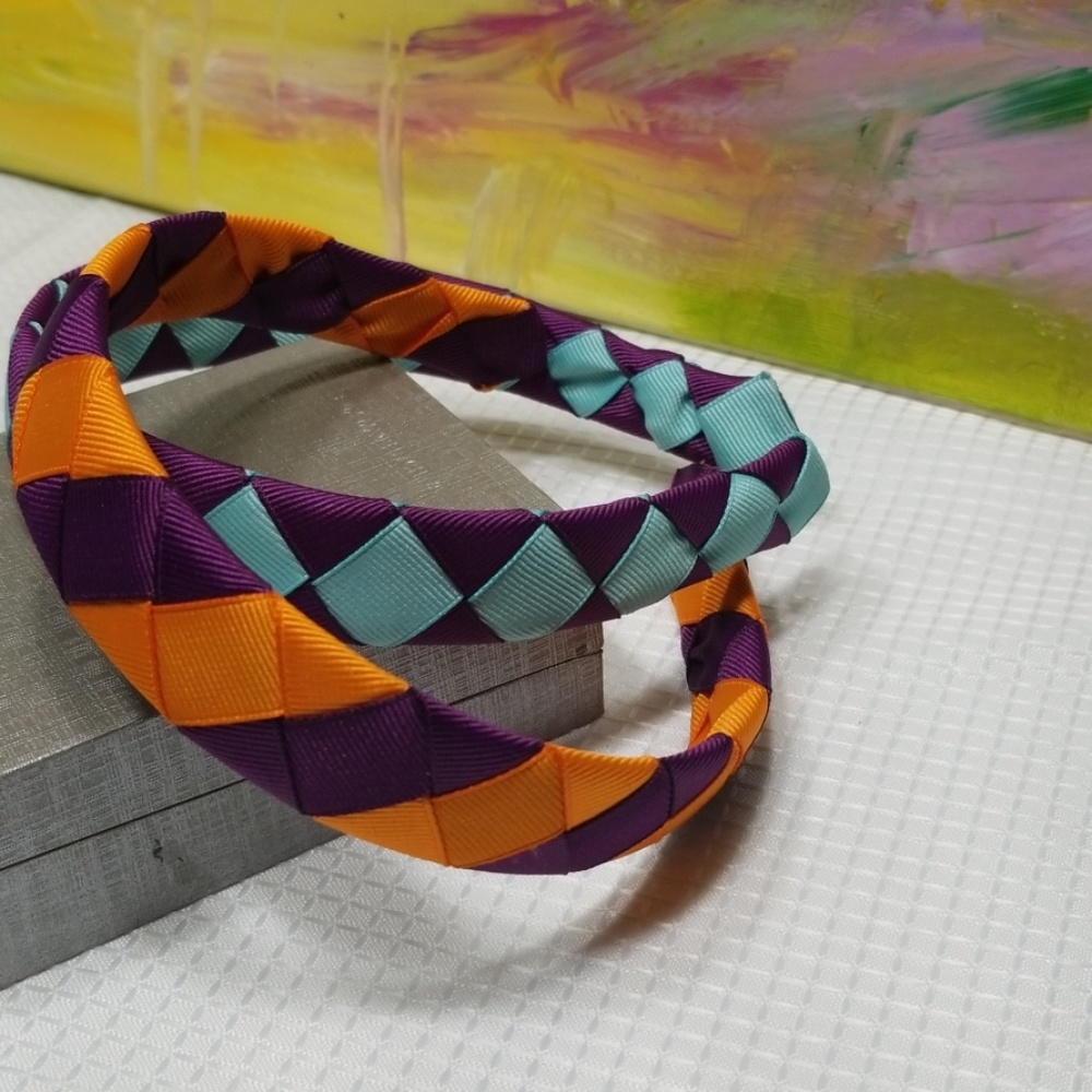 2Grosgrain Ribbon Woven Headband (1inch) headband.